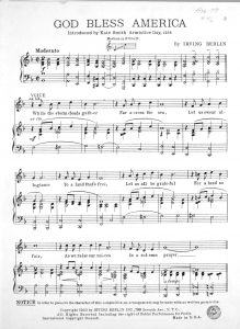 First page of music from God Bless America