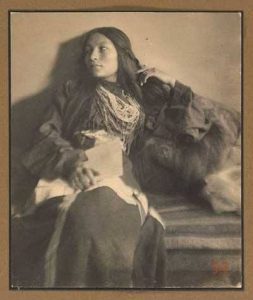 Portrait photograph of Zitkála-Šá. Joseph T. Keiley, 1898. National Portrait Gallery, Smithsonian Institution.