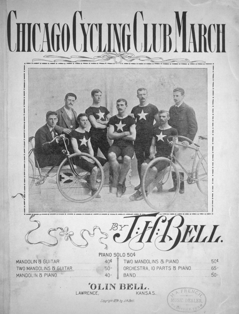 sheet music cover with bicycle team