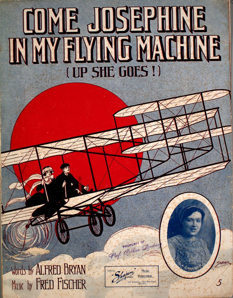 sheet music cover with airplane