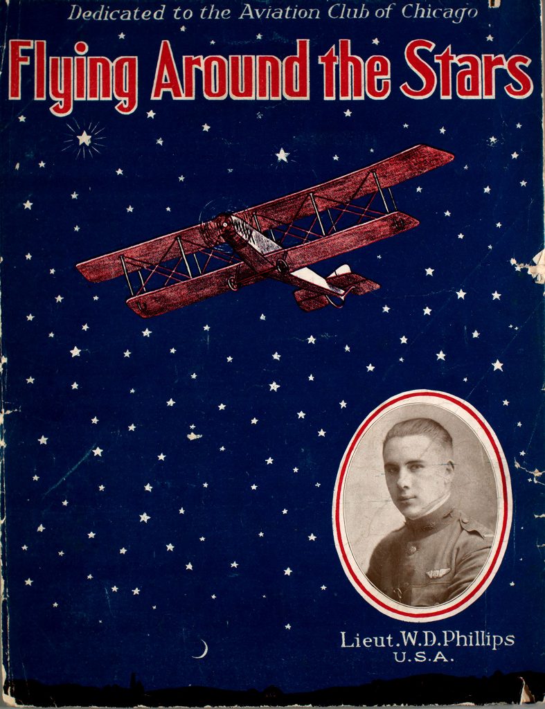 sheet music cover with airplane