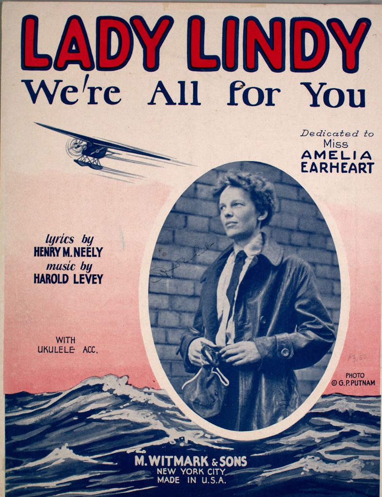 sheet music cover of amelia earhart