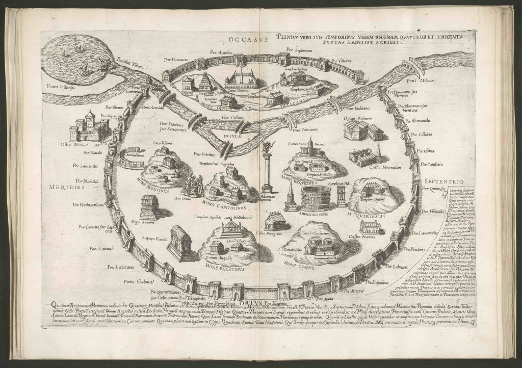 Marcus Fabius Calvus, Antiquae urbis Romae cum regionibus simulacrum, Fowler Collection, Garrett Library, Johns Hopkins University. 