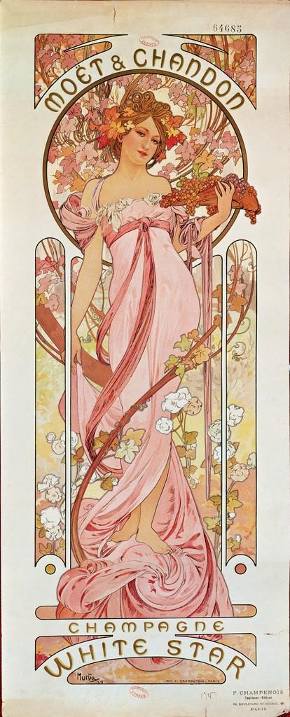 White Star Champagne by Moët and Chandon by Alphonse Mucha