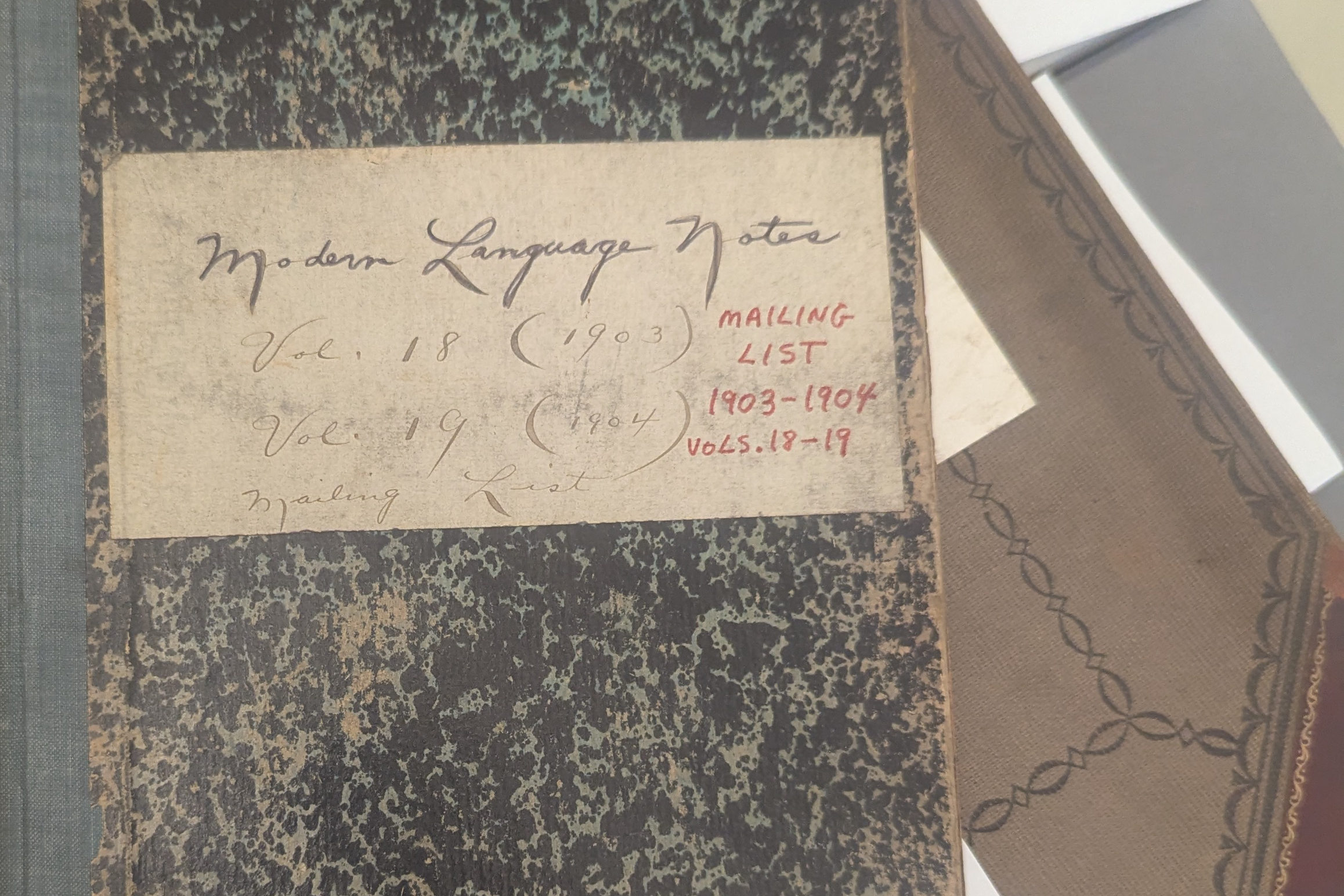 detail of archival records